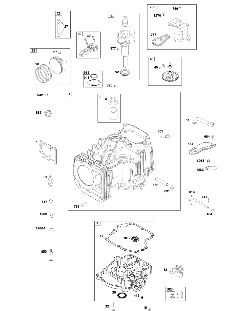 592056 Diagram and Parts List for 592056  Briggs and Stratton Engine
